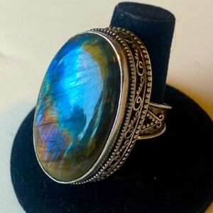 Authentic Labradorite Sterling Silver Ring